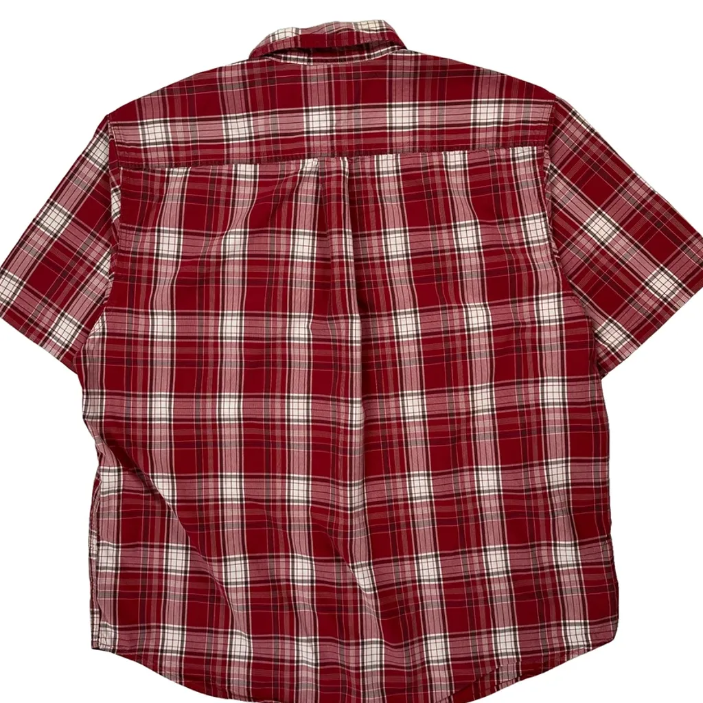 Carhartt Checked Short Sleeve Shirt - XL Red Cotton - Image 7