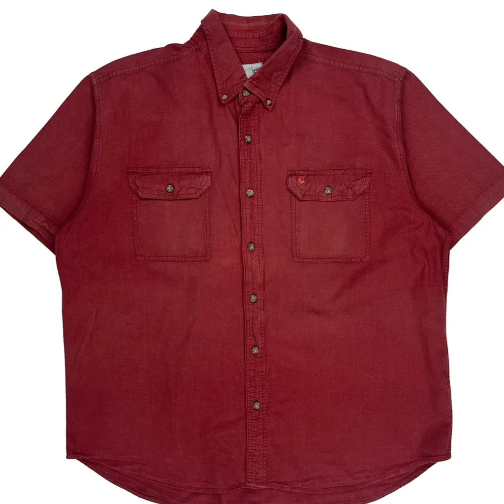 Carhartt Short Sleeve Shirt - 2XL Red Cotton - Image 4