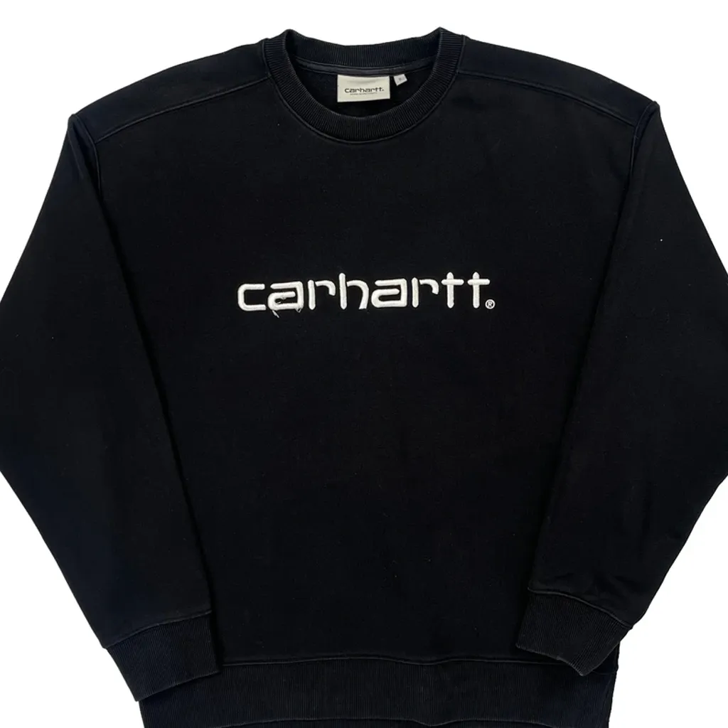 Carhartt Spellout Sweatshirt - Small Black Cotton - Image 4