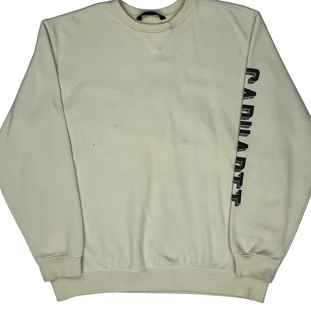 Carhartt Spellout Sweatshirt - XL Cream Cotton - Image 4
