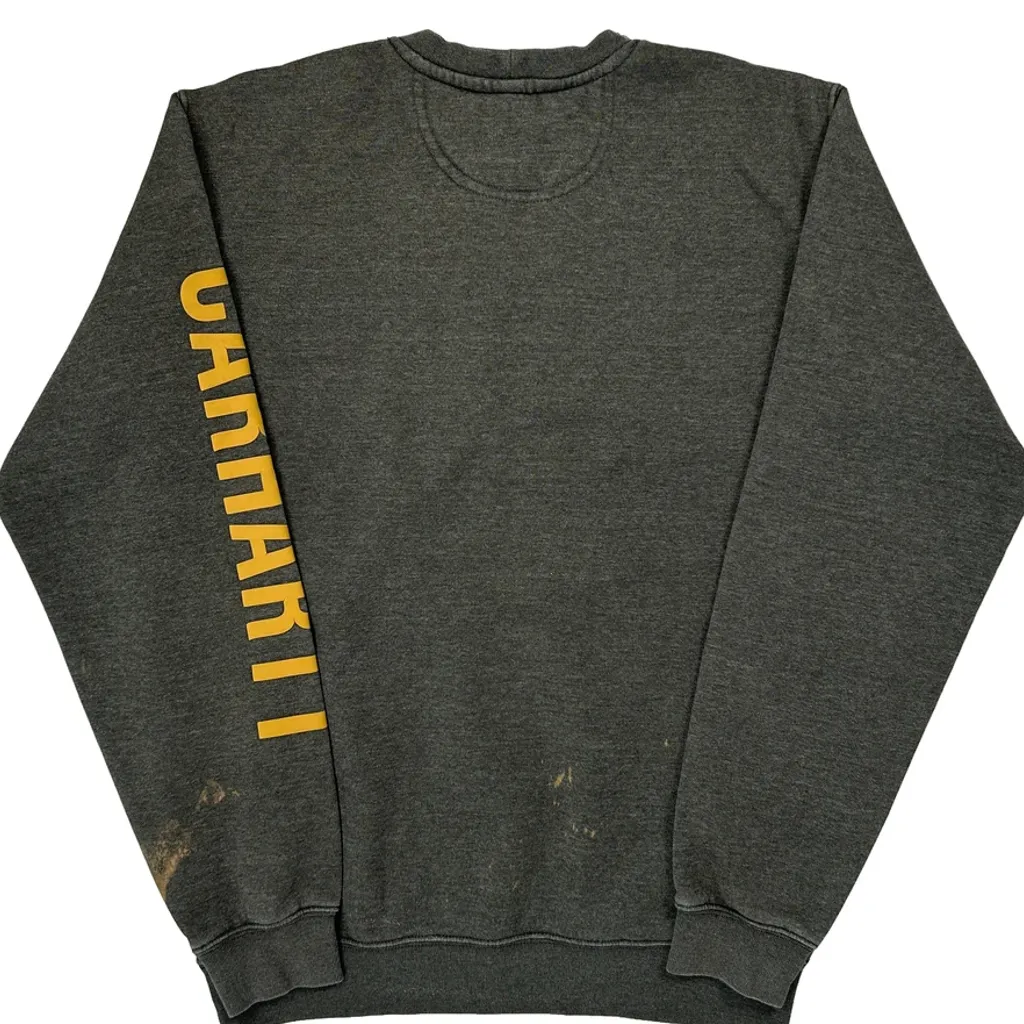 Carhartt Spellout Sweatshirt - Small Grey Cotton - Image 6