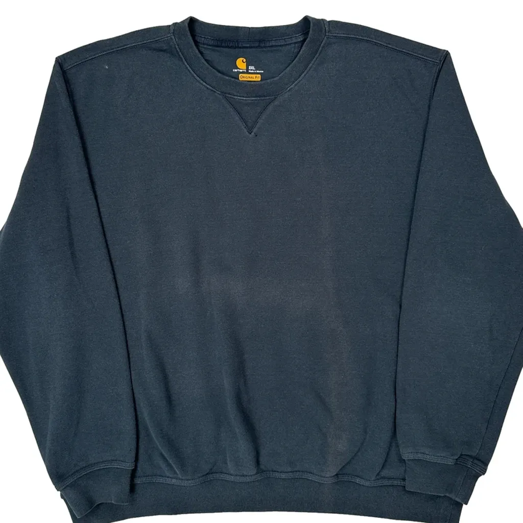 Carhartt Sweatshirt - 2XL Navy Cotton - Image 4
