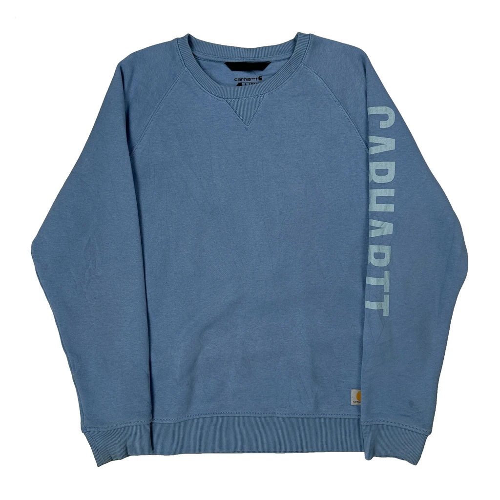 Carhartt Spellout Sweatshirt - XL Blue Cotton