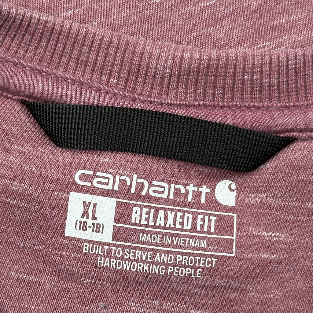 Carhartt Spellout Sweatshirt - XL Burgundy Cotton Blend - Image 3