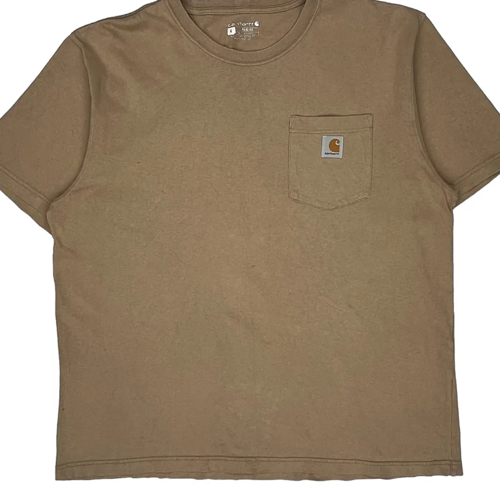Carhartt T-Shirt - Large Beige Cotton - Image 5