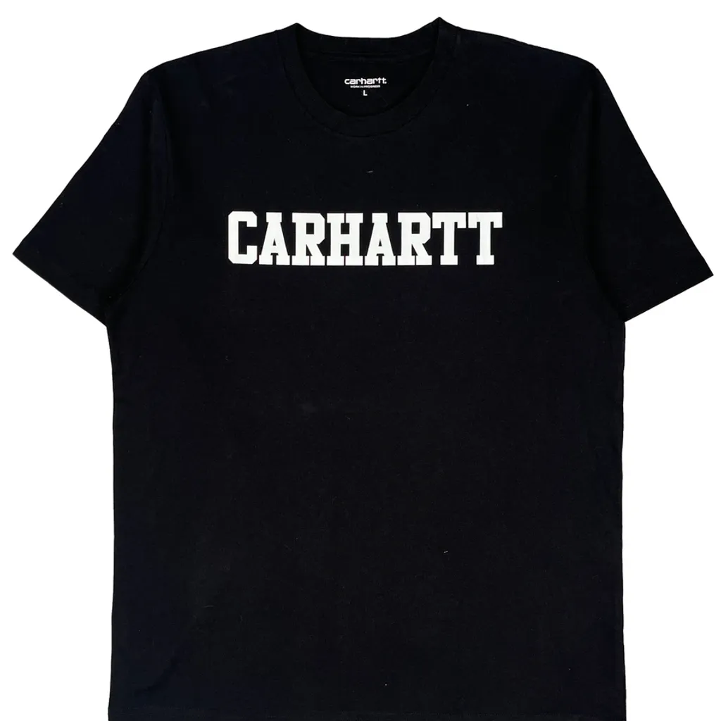 Carhartt Spellout T-Shirt - Large Black Cotton - Image 4