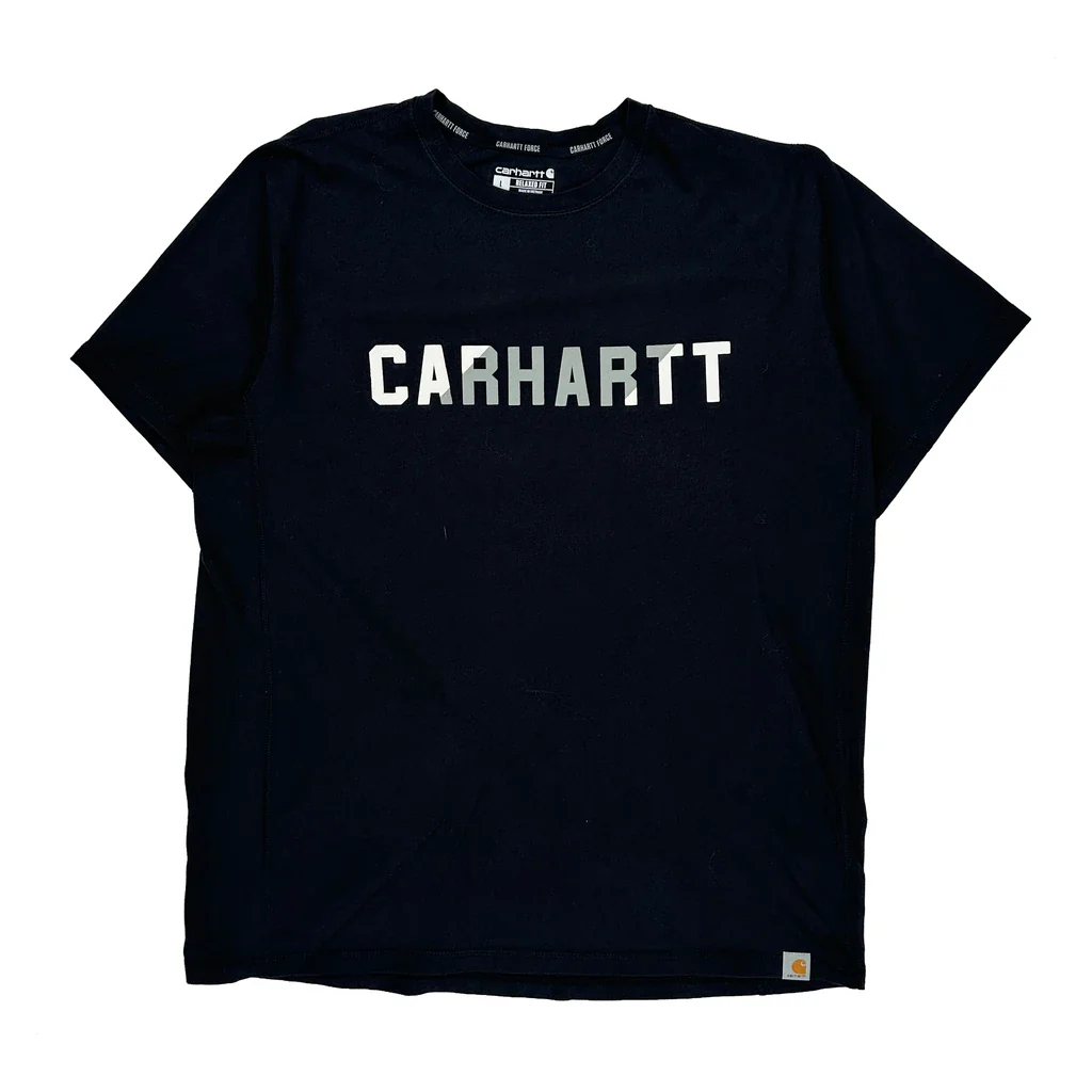 Carhartt Spellout T-Shirt - Large Black Cotton