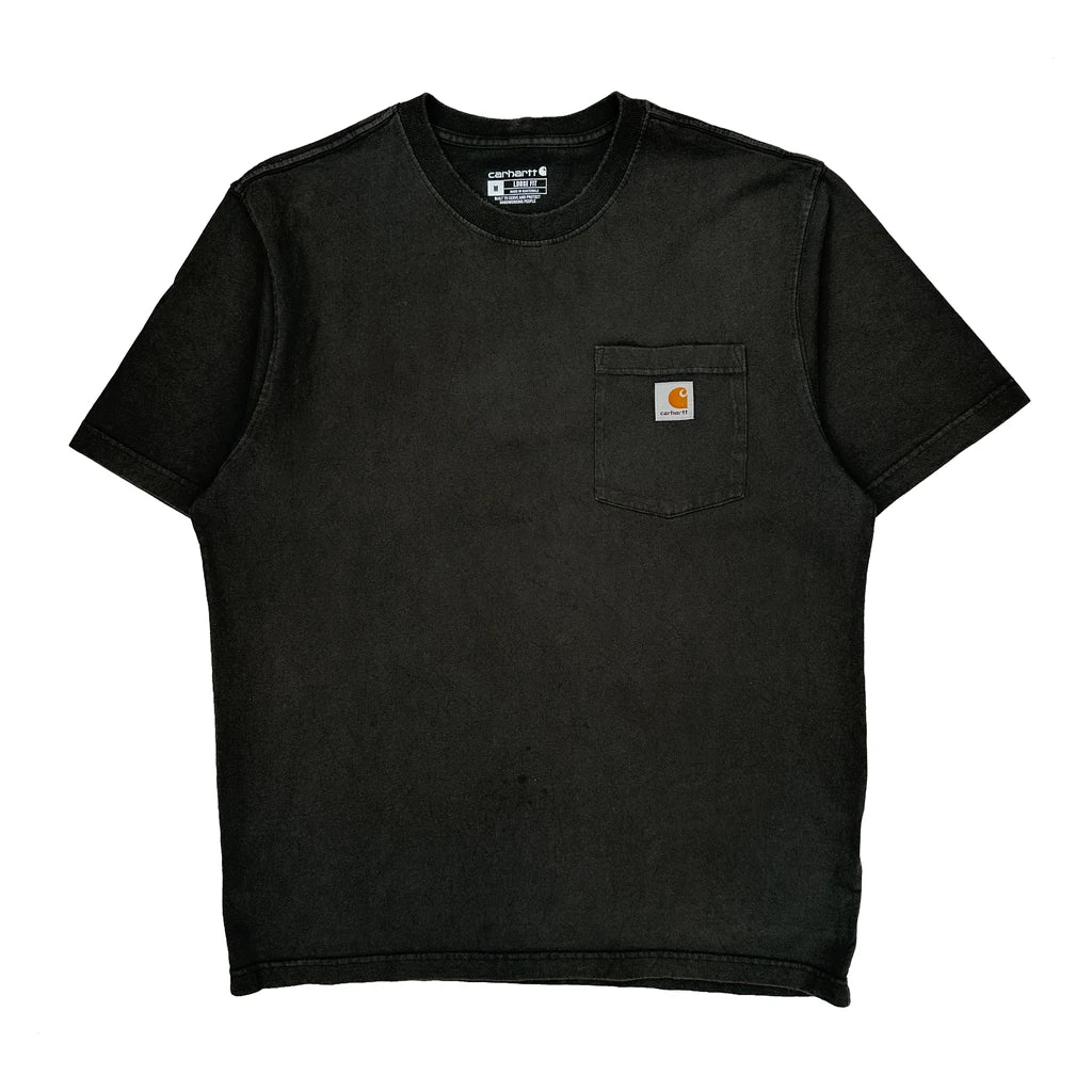 Carhartt T-Shirt - Medium Black Cotton