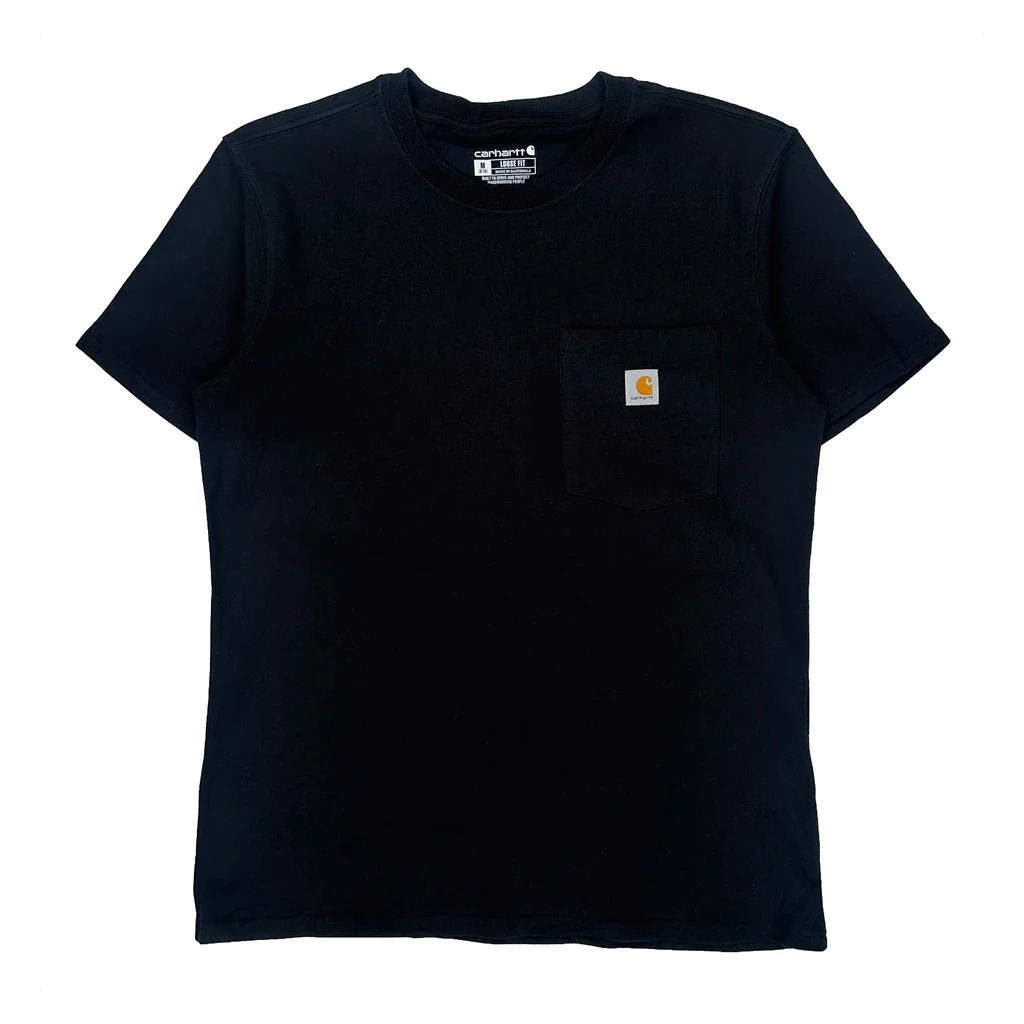 Carhartt T-Shirt - Medium Black Cotton