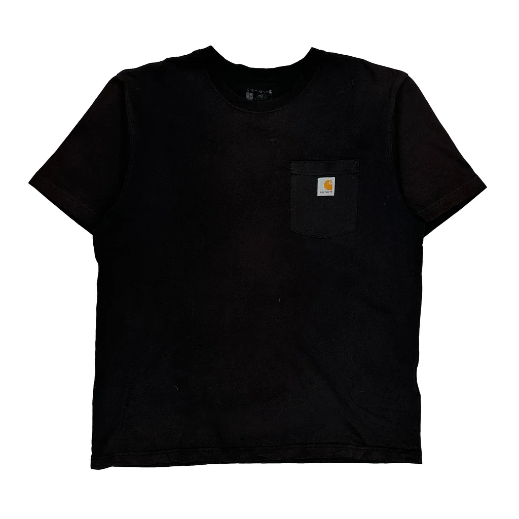 Carhartt T-Shirt - Medium Black Cotton