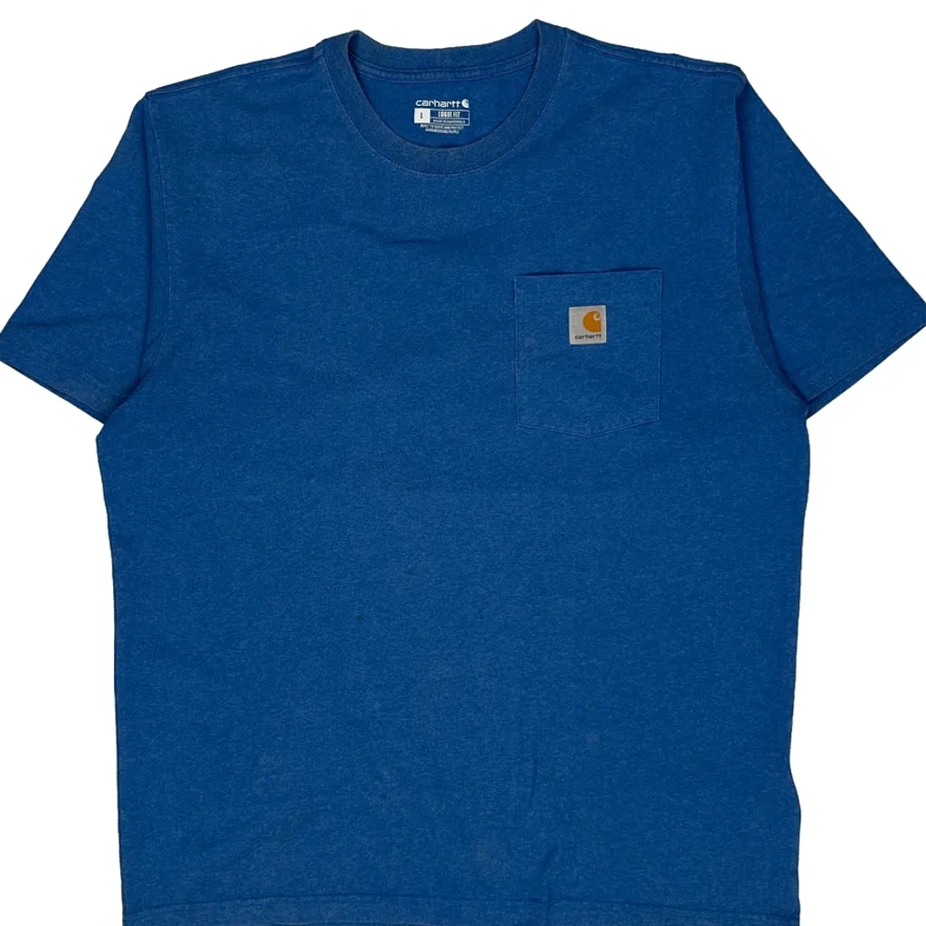 Carhartt T-Shirt - Large Blue Cotton - Image 4