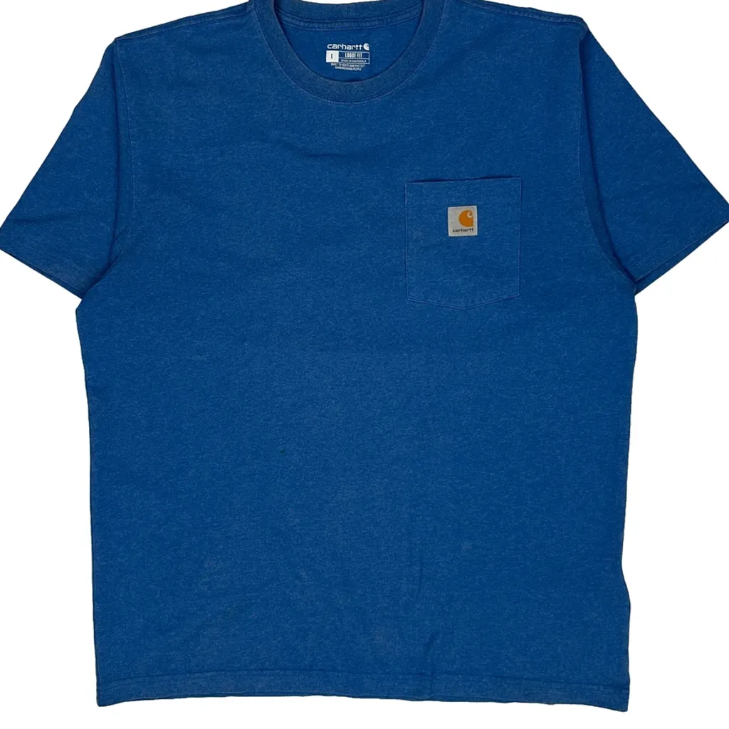 Carhartt T-Shirt - Large Blue Cotton - Image 5
