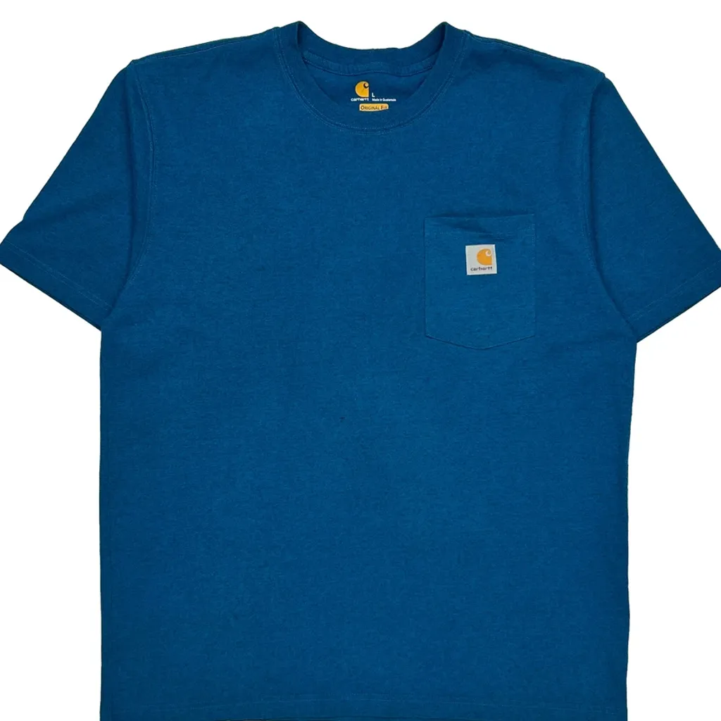 Carhartt T-Shirt - Large Blue Cotton - Image 5