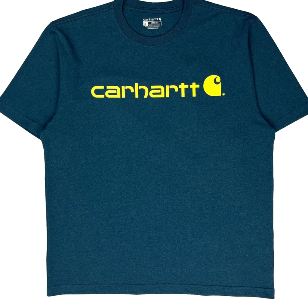 Carhartt T-Shirt - Large Blue Cotton - Image 5