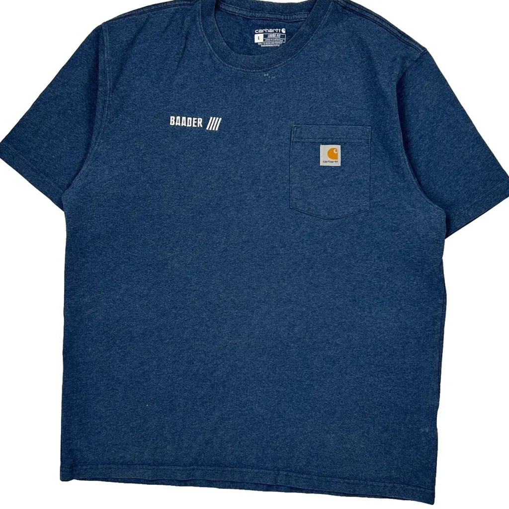 Carhartt T-Shirt - Large Blue Cotton - Image 5