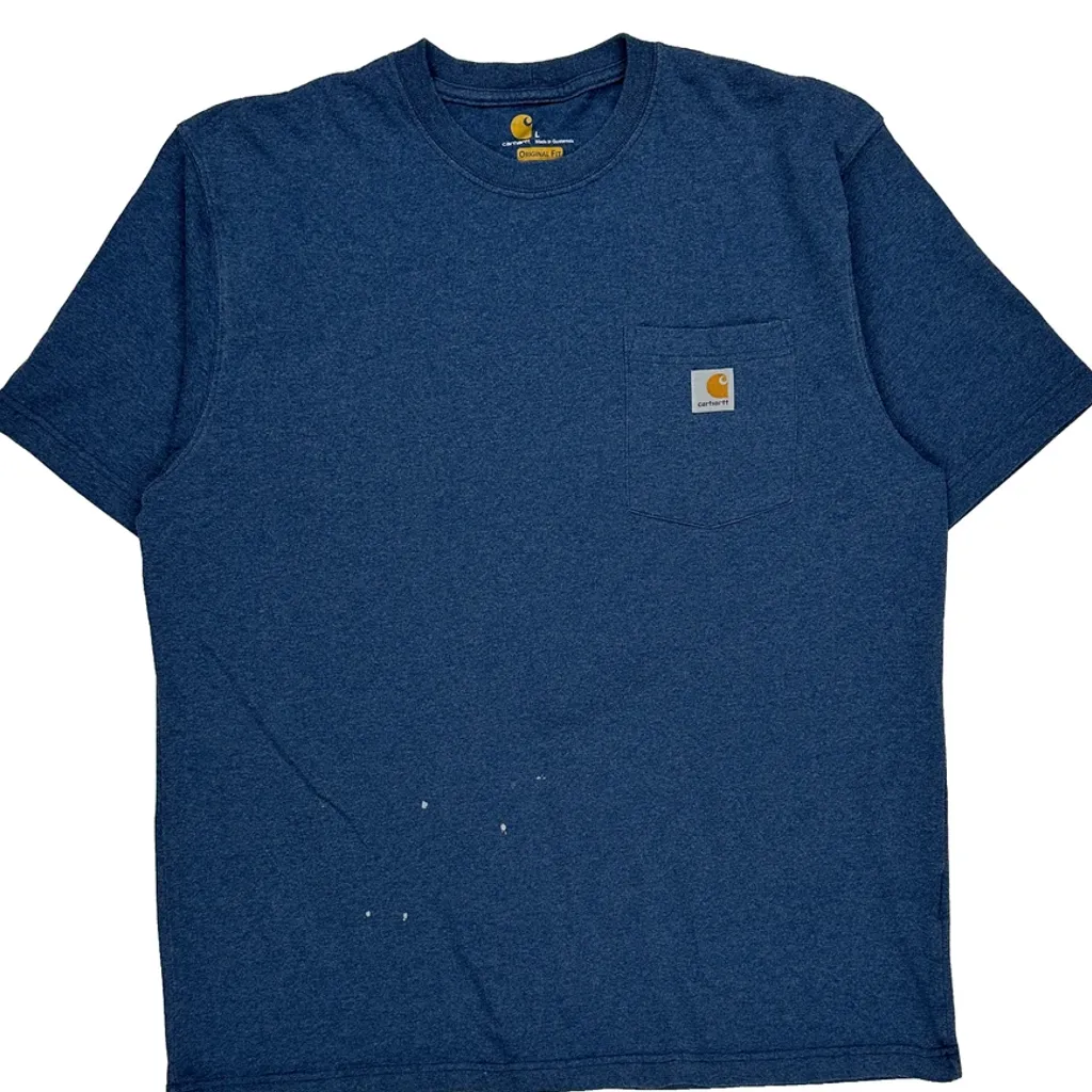 Carhartt T-Shirt - Large Blue Cotton - Image 4