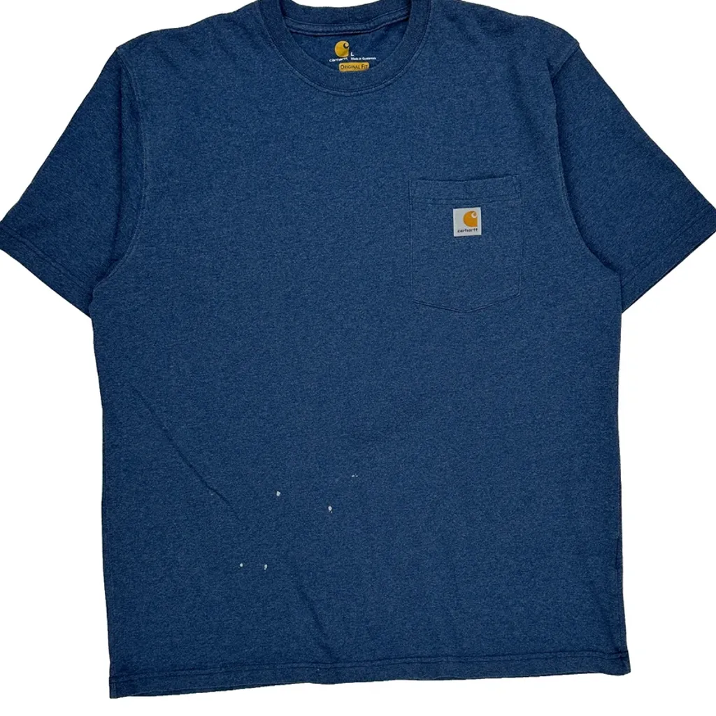 Carhartt T-Shirt - Large Blue Cotton - Image 5