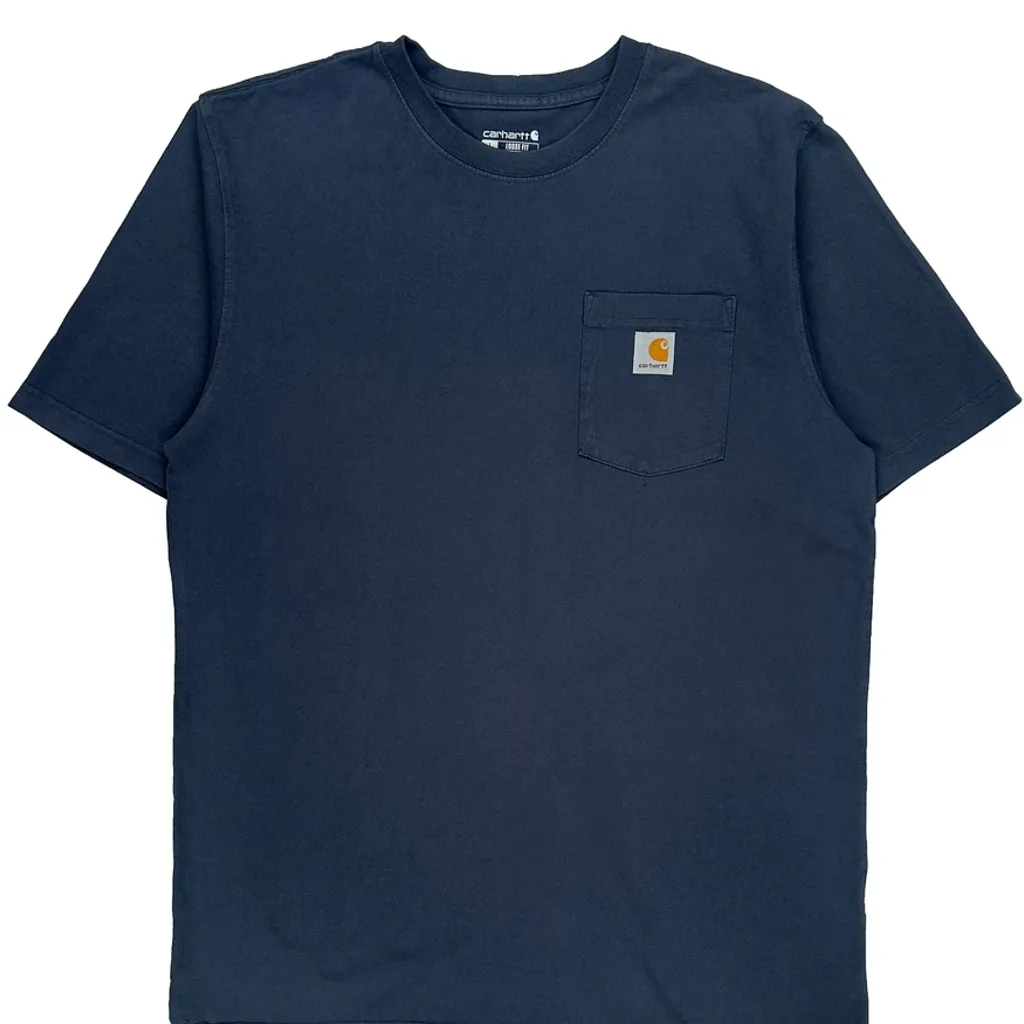 Carhartt T-Shirt - Large Blue Cotton - Image 5