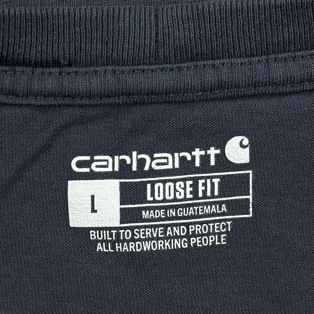 Carhartt Cropped T-Shirt - Large Blue Cotton - Image 3