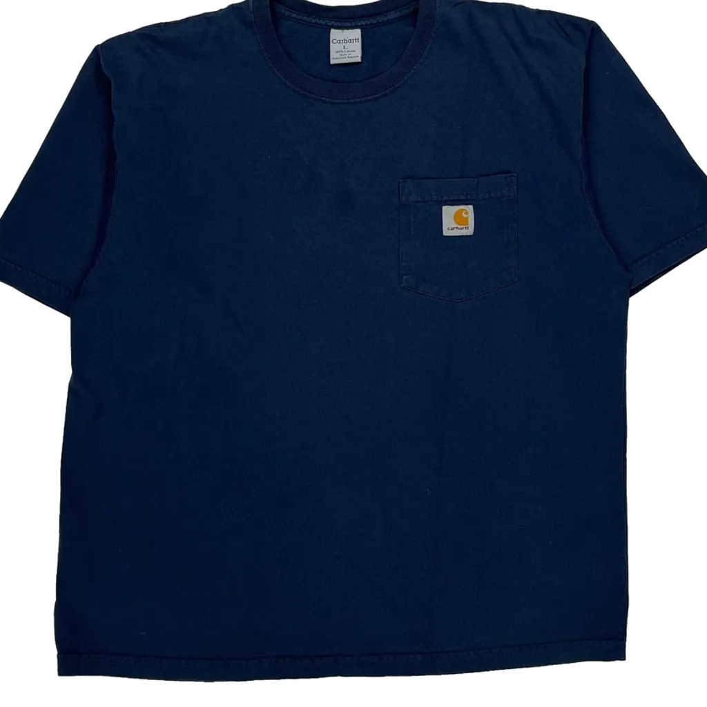 Carhartt T-Shirt - Large Blue Cotton - Image 5