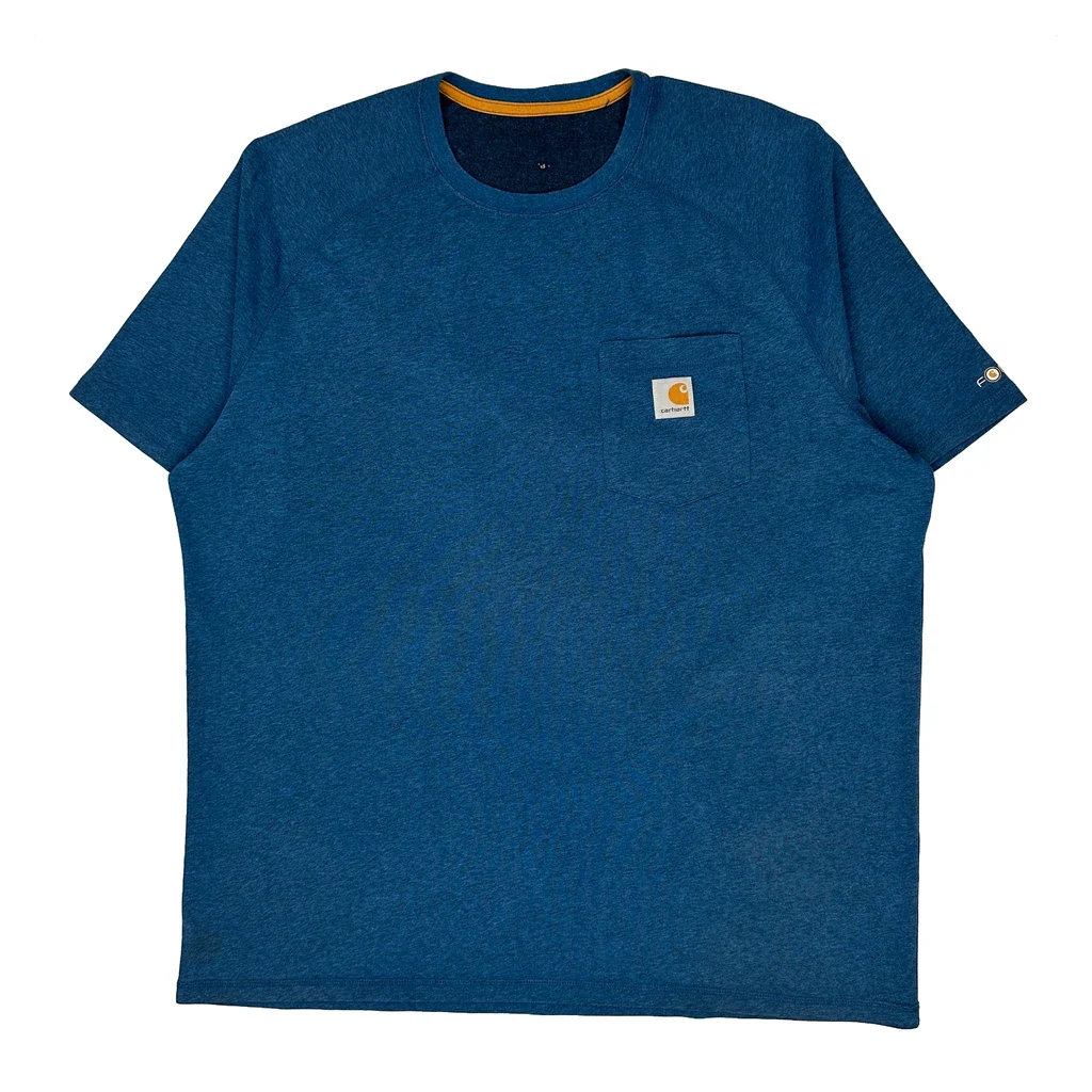 Carhartt T-Shirt - XL Blue Polyester Blend