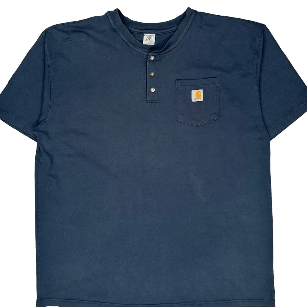 Carhartt Tall T-Shirt - 2XL Blue Cotton - Image 5