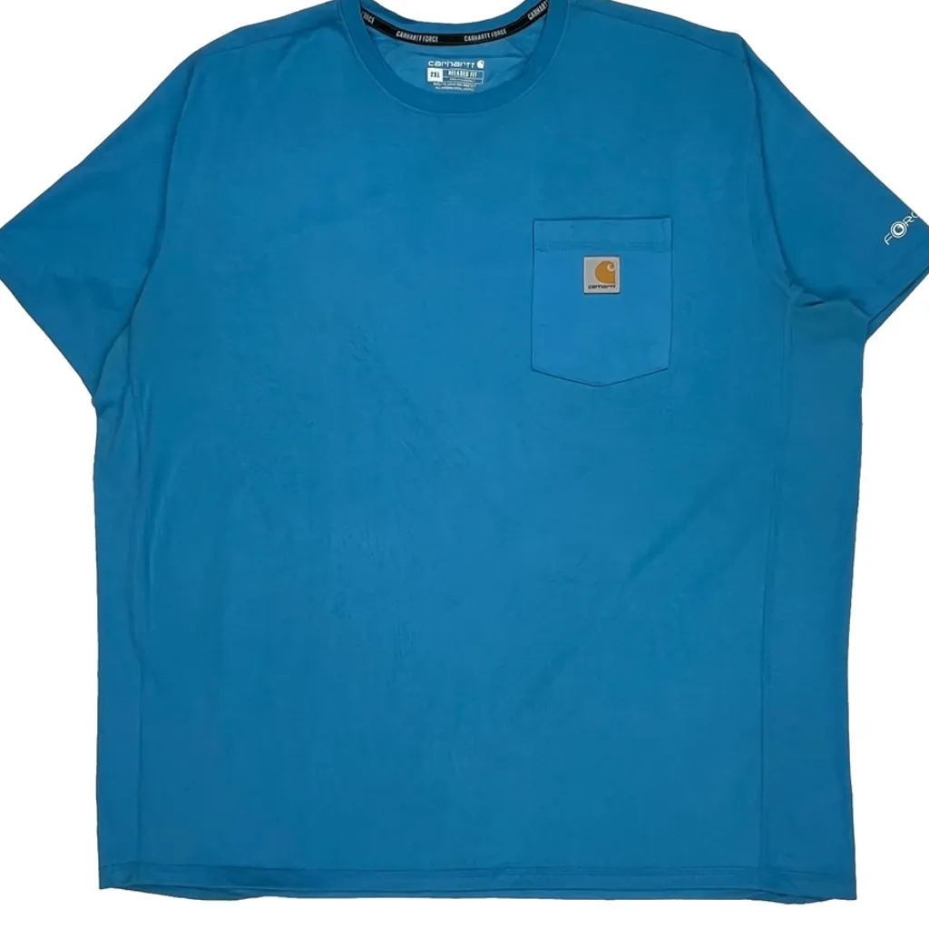 Carhartt T-Shirt - 2XL Blue Cotton - Image 4