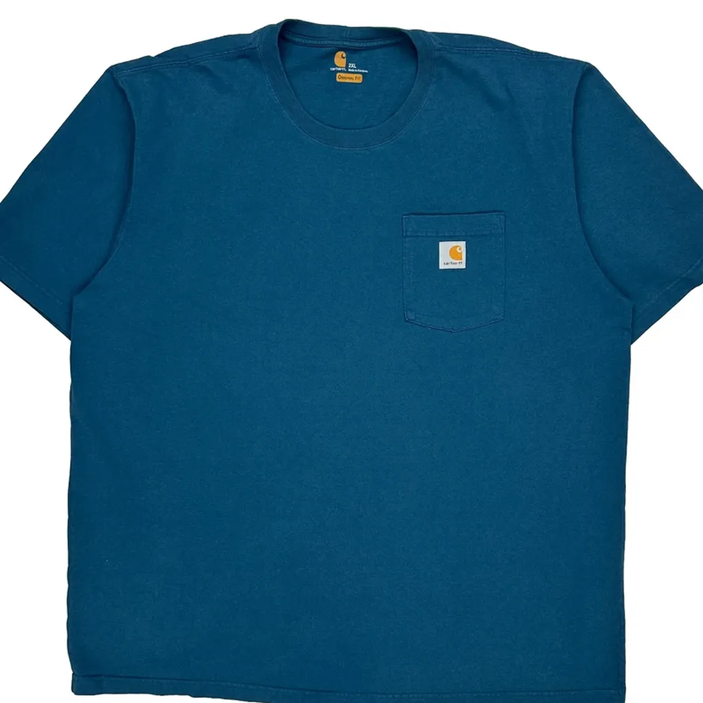 Carhartt T-Shirt - 2XL Blue Cotton - Image 5
