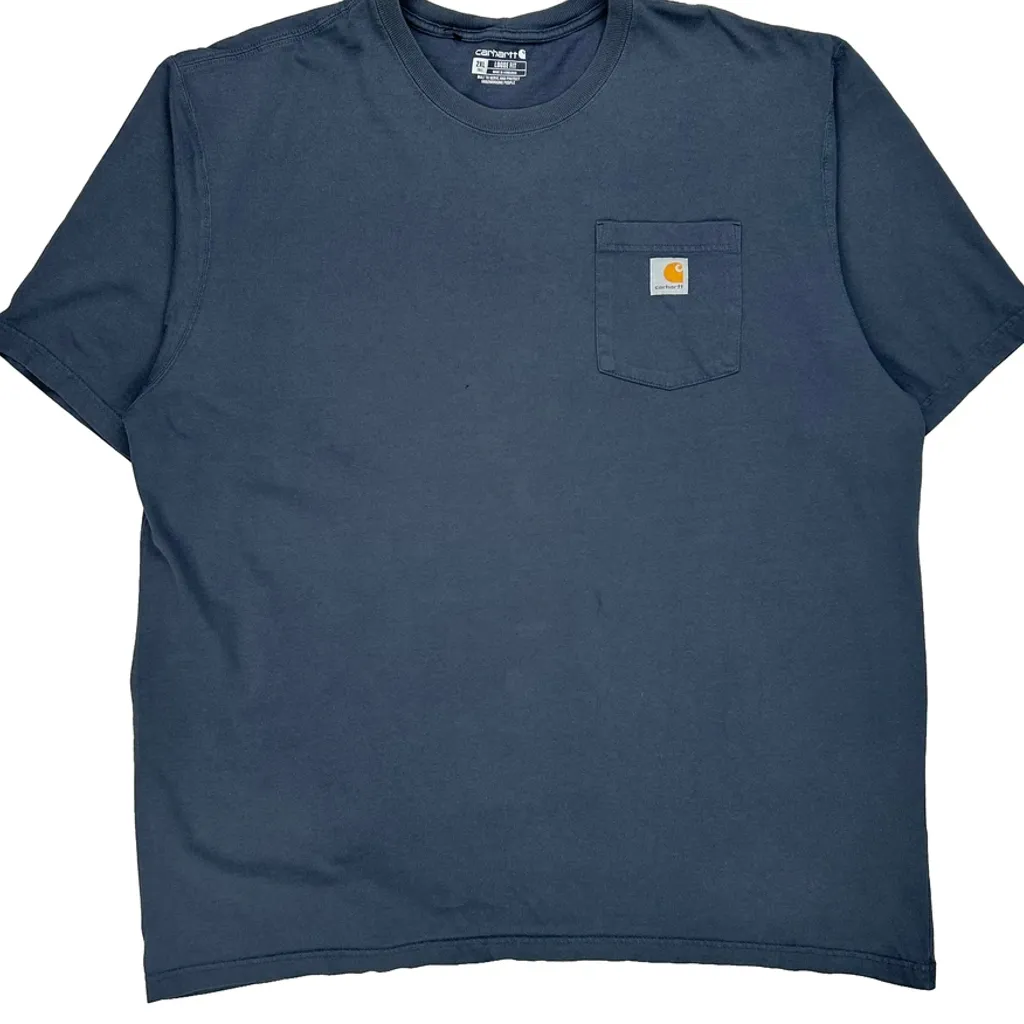 Carhartt T-Shirt - 2XL Blue Cotton - Image 4