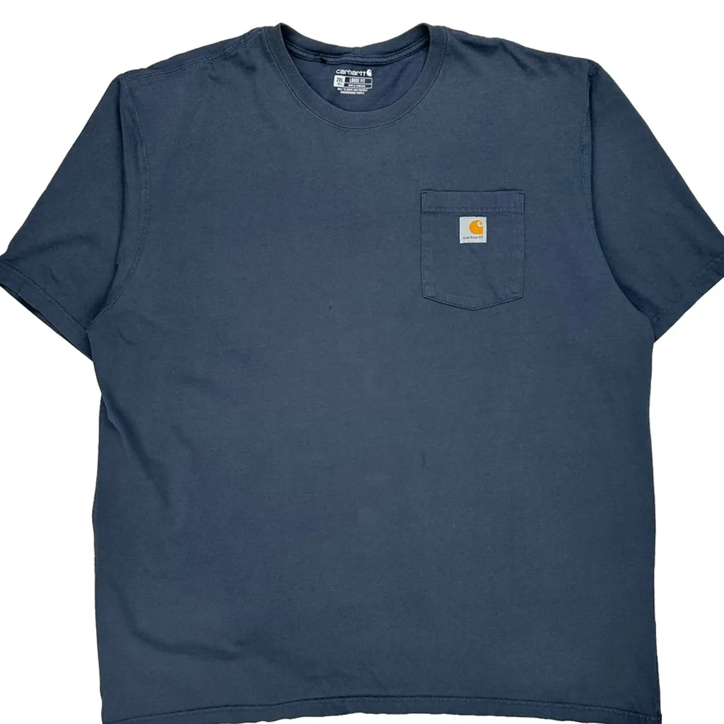 Carhartt T-Shirt - 2XL Blue Cotton - Image 5