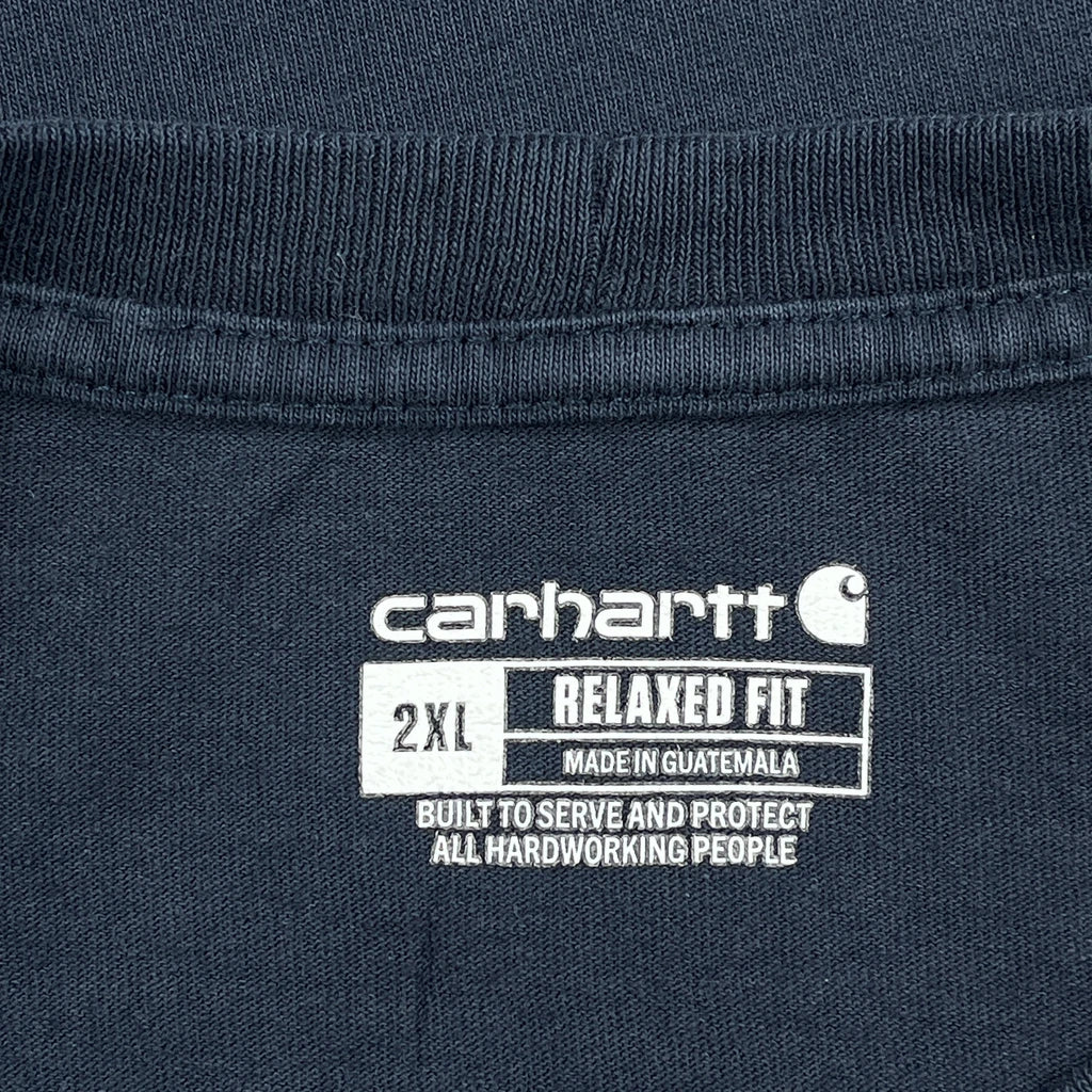 Carhartt Spellout T-Shirt - 2XL Blue Cotton - Image 3