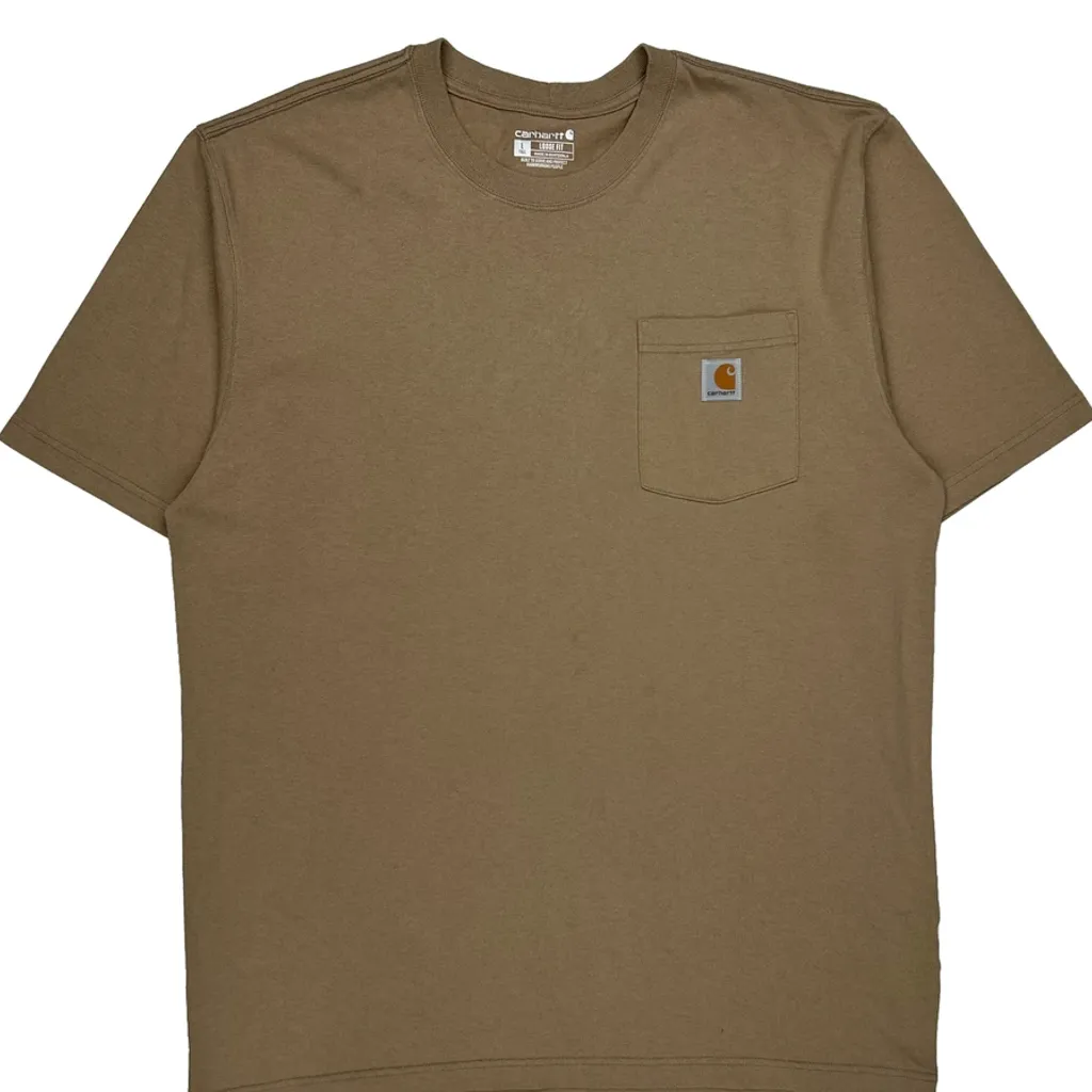 Carhartt Tall T-Shirt - Large Brown Cotton - Image 4