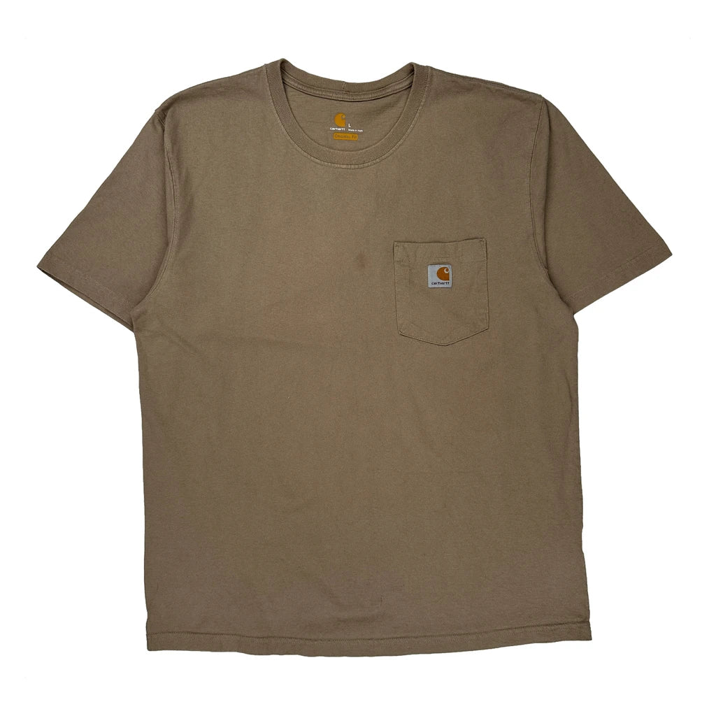 Carhartt T-Shirt - Large Brown Cotton