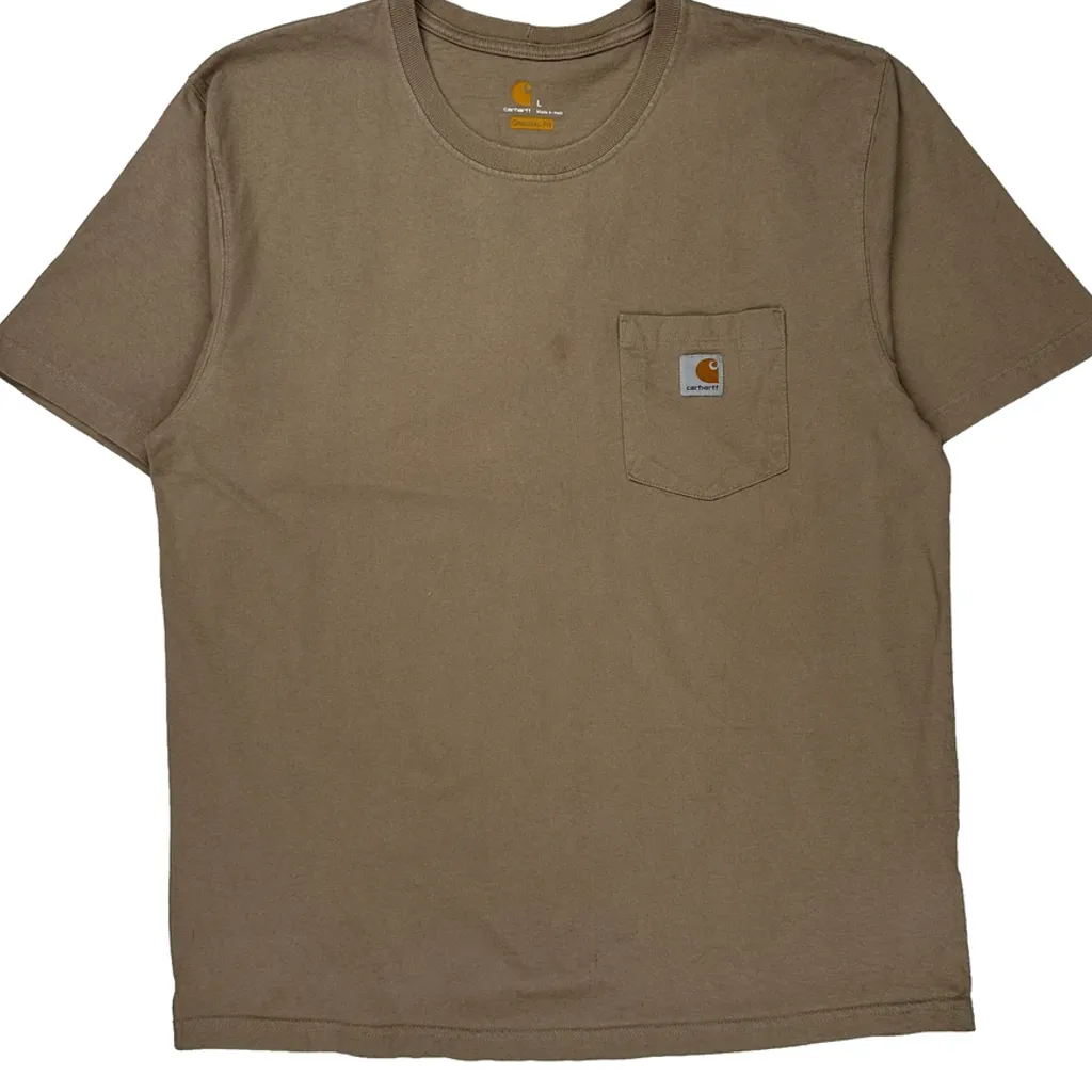 Carhartt T-Shirt - Large Brown Cotton - Image 5