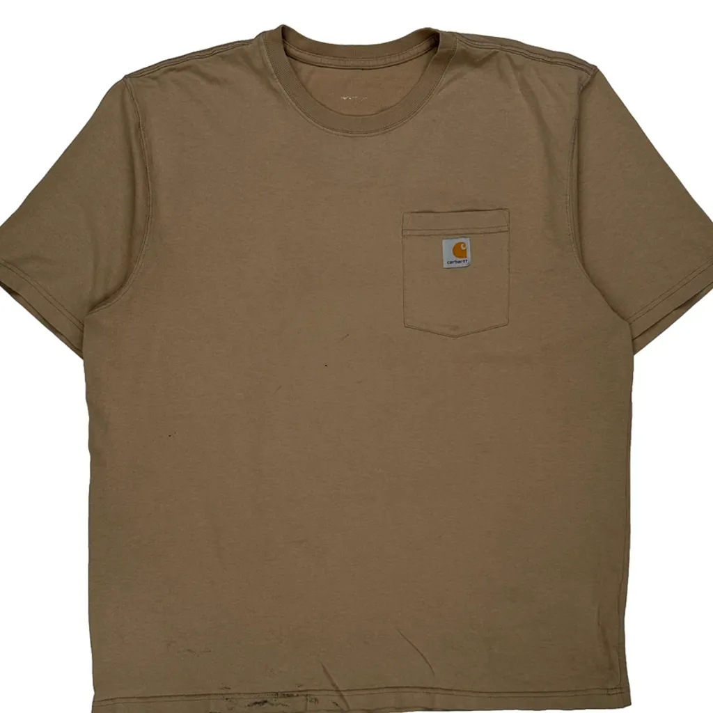 Carhartt T-Shirt - Large Brown Cotton - Image 5