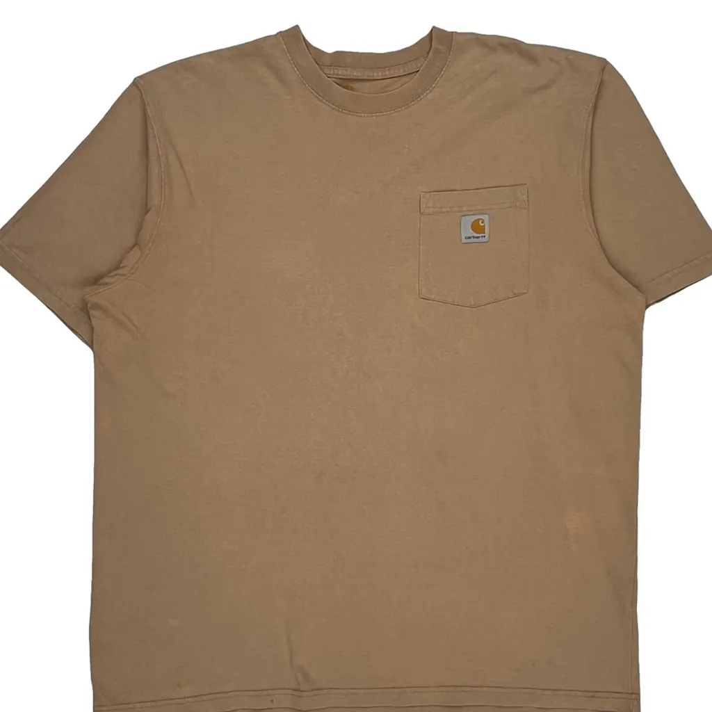 Carhartt Tall T-Shirt - XL Brown Cotton - Image 4
