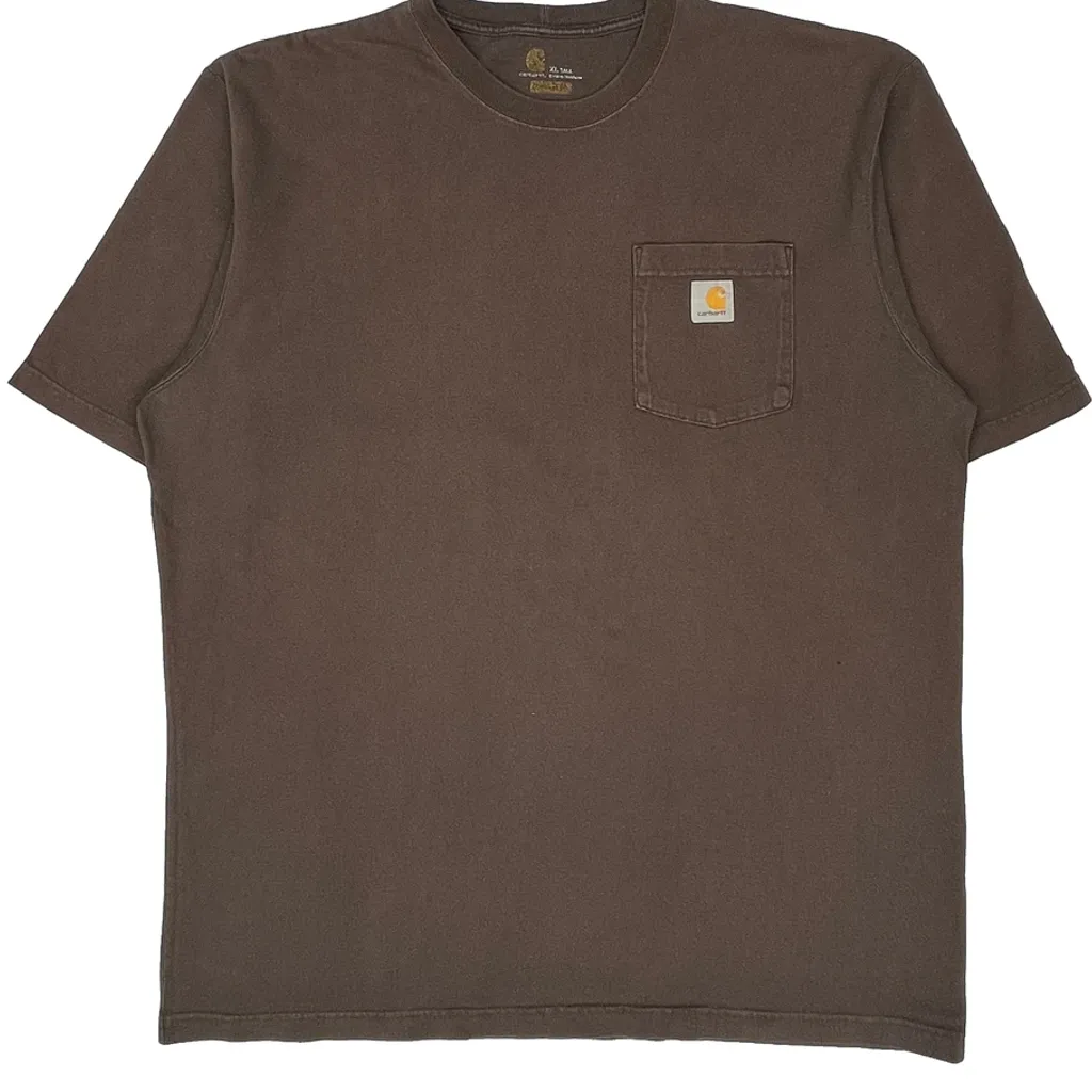 Carhartt Tall T-Shirt - 2XL Brown Cotton - Image 5