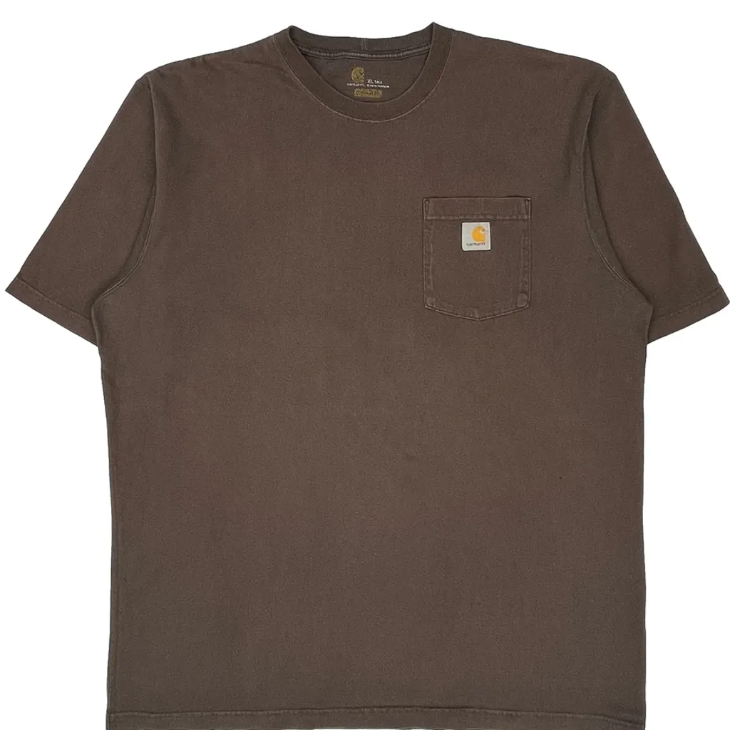 Carhartt Tall T-Shirt - 2XL Brown Cotton - Image 6