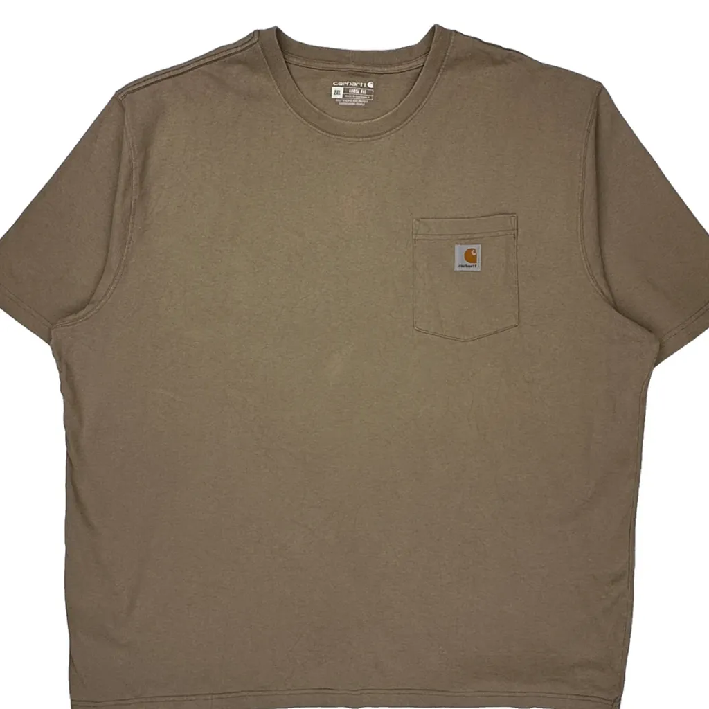 Carhartt T-Shirt - 2XL Brown Cotton - Image 4