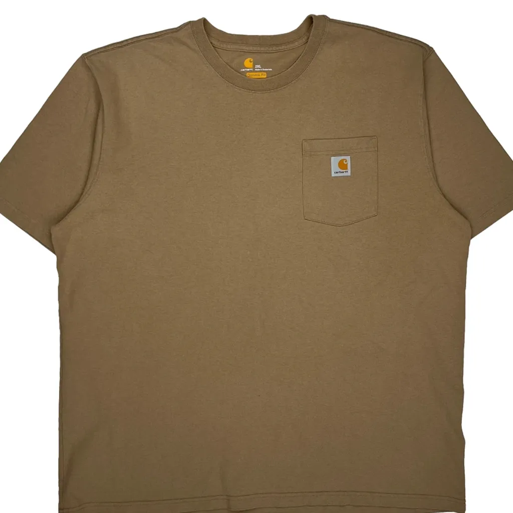 Carhartt T-Shirt - 2XL Brown Cotton - Image 5