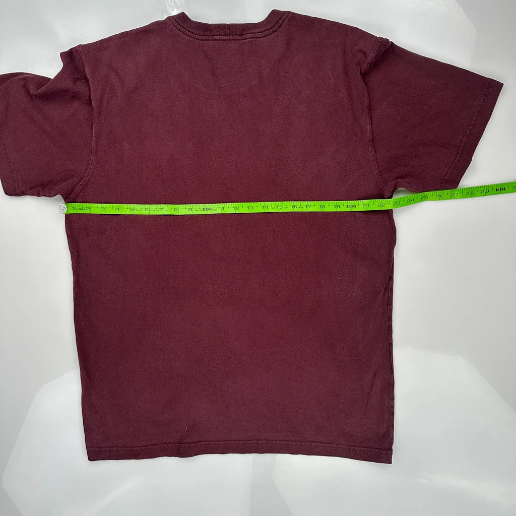 Carhartt T-Shirt - Large Burgundy Cotton - Image 3