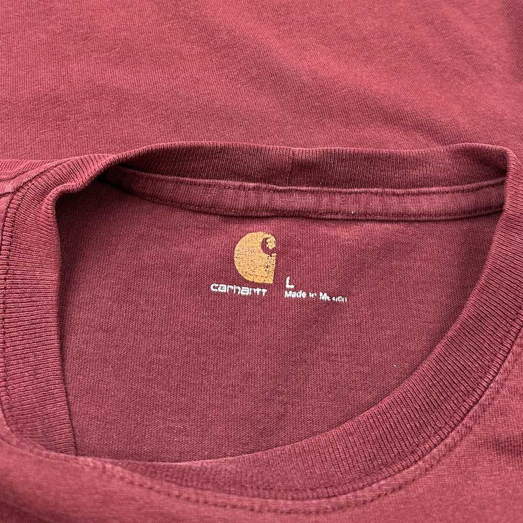 Carhartt T-Shirt - Large Burgundy Cotton - Image 3