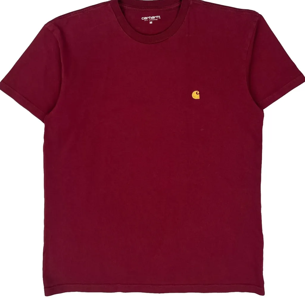 Carhartt T-Shirt - Medium Burgundy Cotton - Image 4