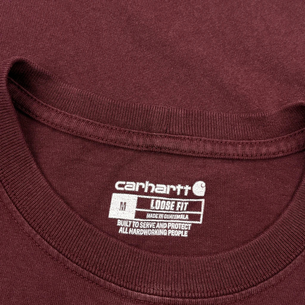 Carhartt T-Shirt - Medium Burgundy Cotton - Image 3