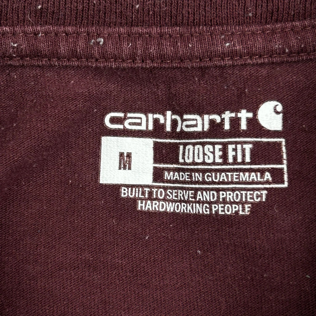 Carhartt T-Shirt - Medium Burgundy Cotton - Image 3