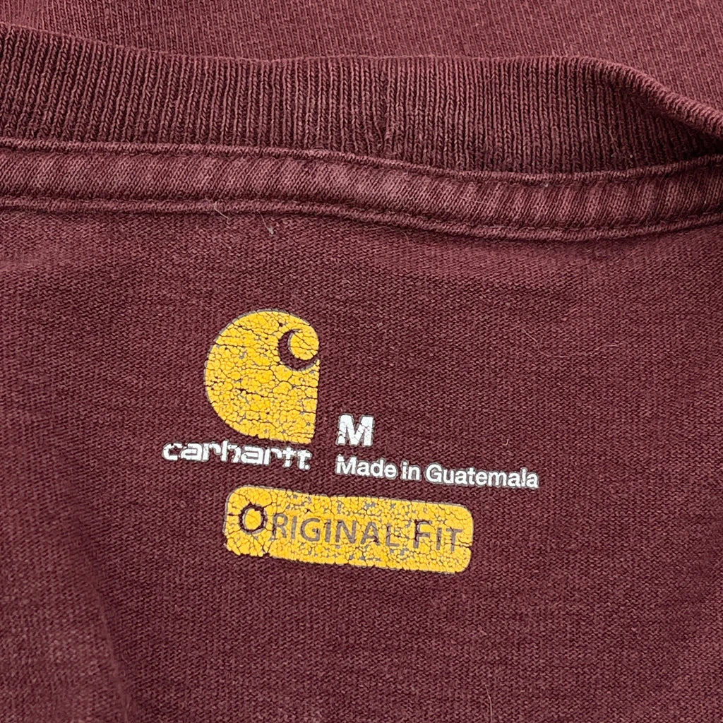 Carhartt T-Shirt - Medium Burgundy Cotton - Image 3