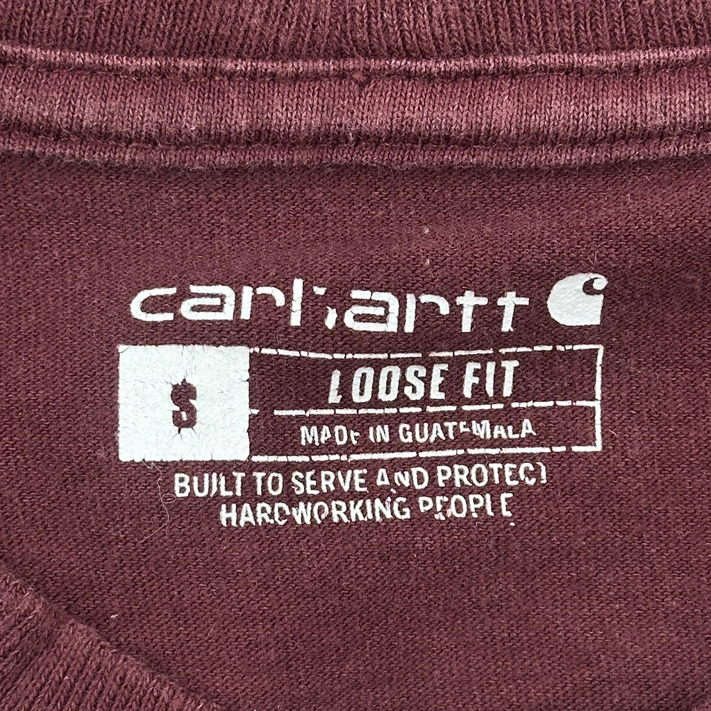 Carhartt T-Shirt - Small Burgundy Cotton - Image 3
