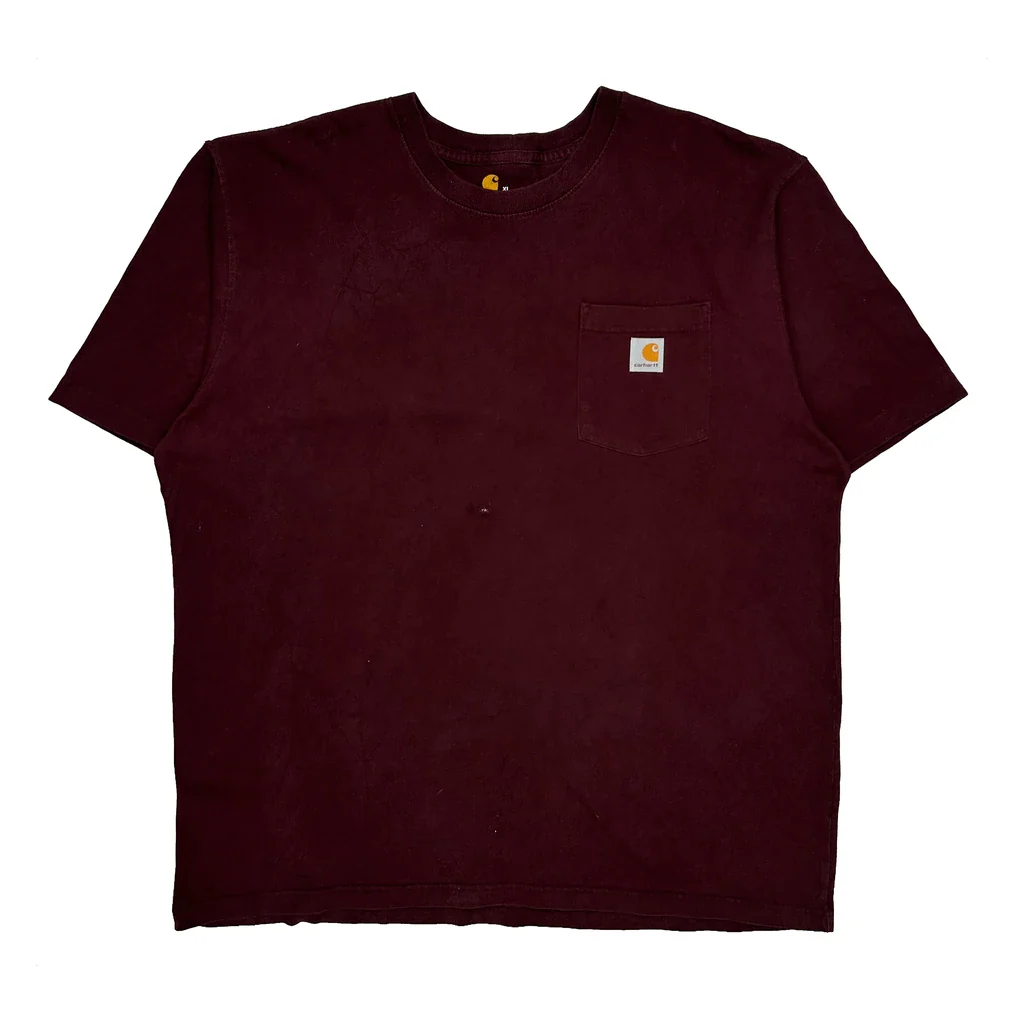 Carhartt T-Shirt - XL Burgundy Cotton