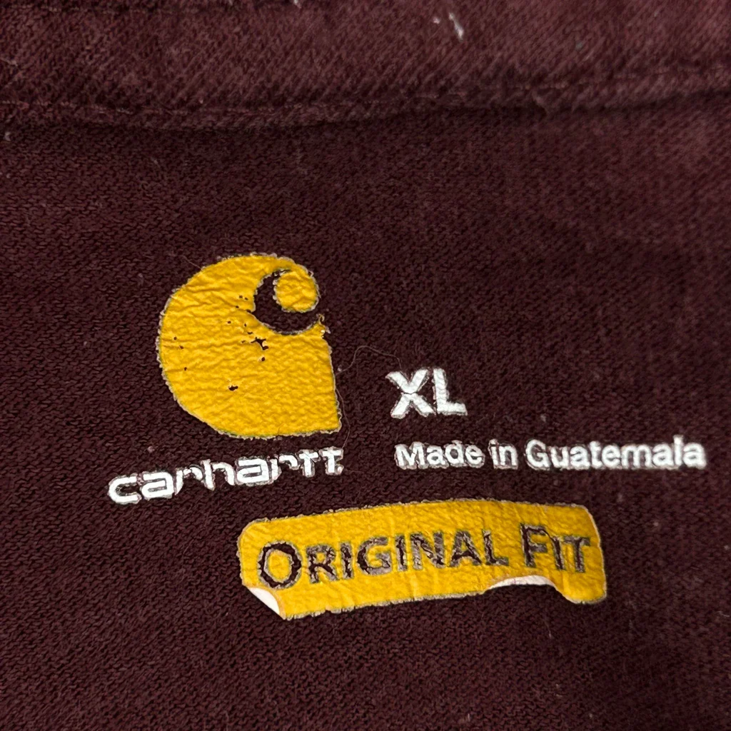 Carhartt T-Shirt - XL Burgundy Cotton - Image 3