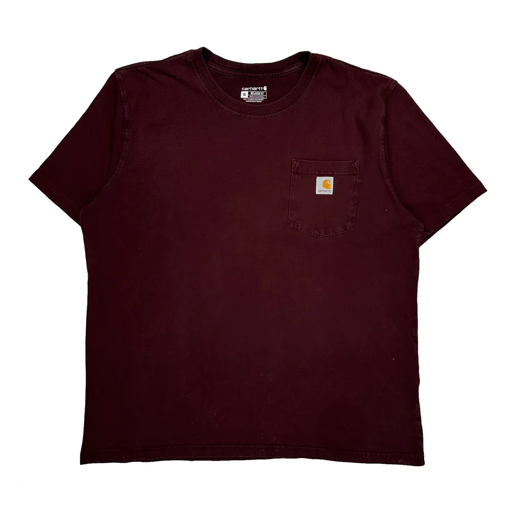 Carhartt T-Shirt - XL Burgundy Cotton